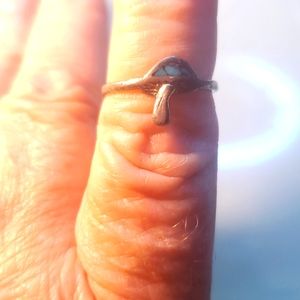 Vintage Turquoise Crushed  mushroom ring sz 5.5